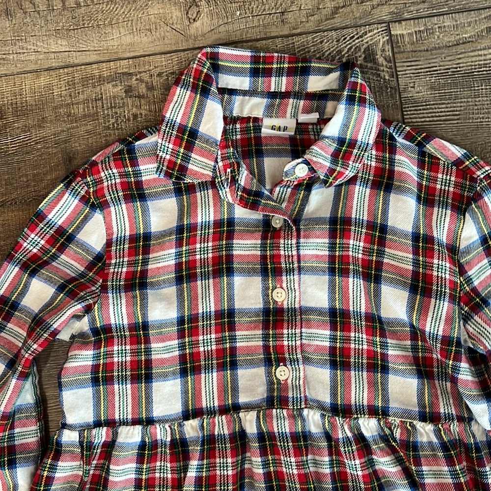 GAP kids plaid collared dress button down
